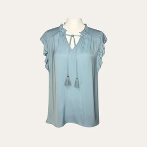 Cupcakes and Cashmere Ruffle Sleeve Blouse-Size XL